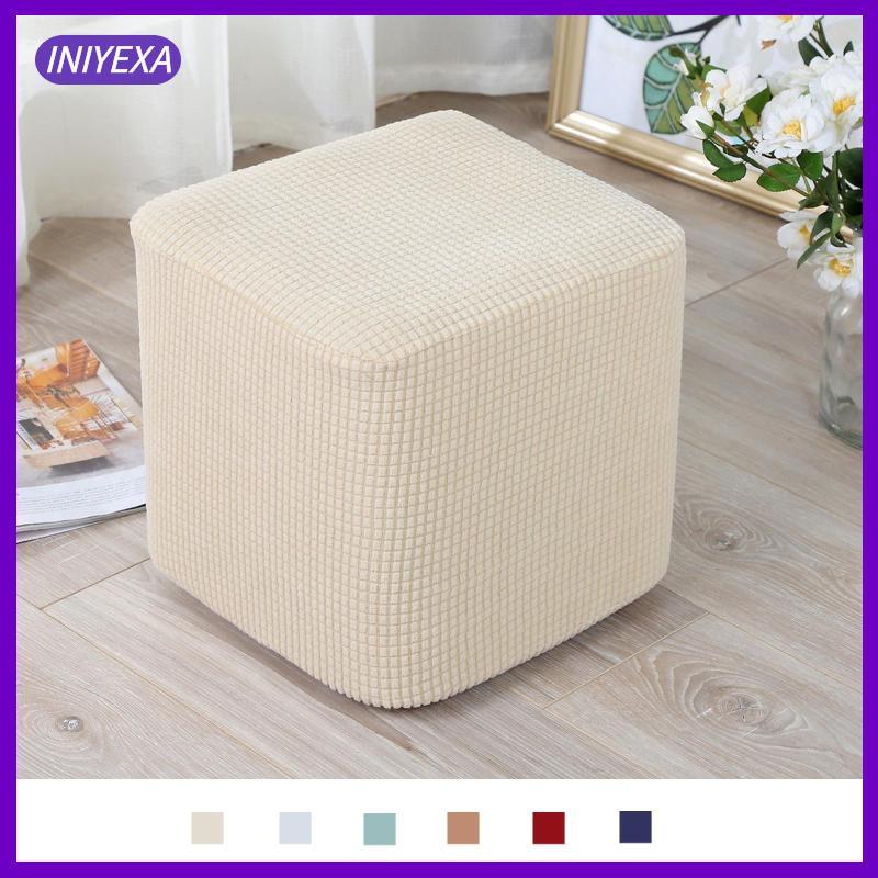 [Iniyexa] Ottoman Covers Slipcover Polyester Ottoman Slipcover สี่เหลี่ยมผืนผ้า Ottoman Covers Footr