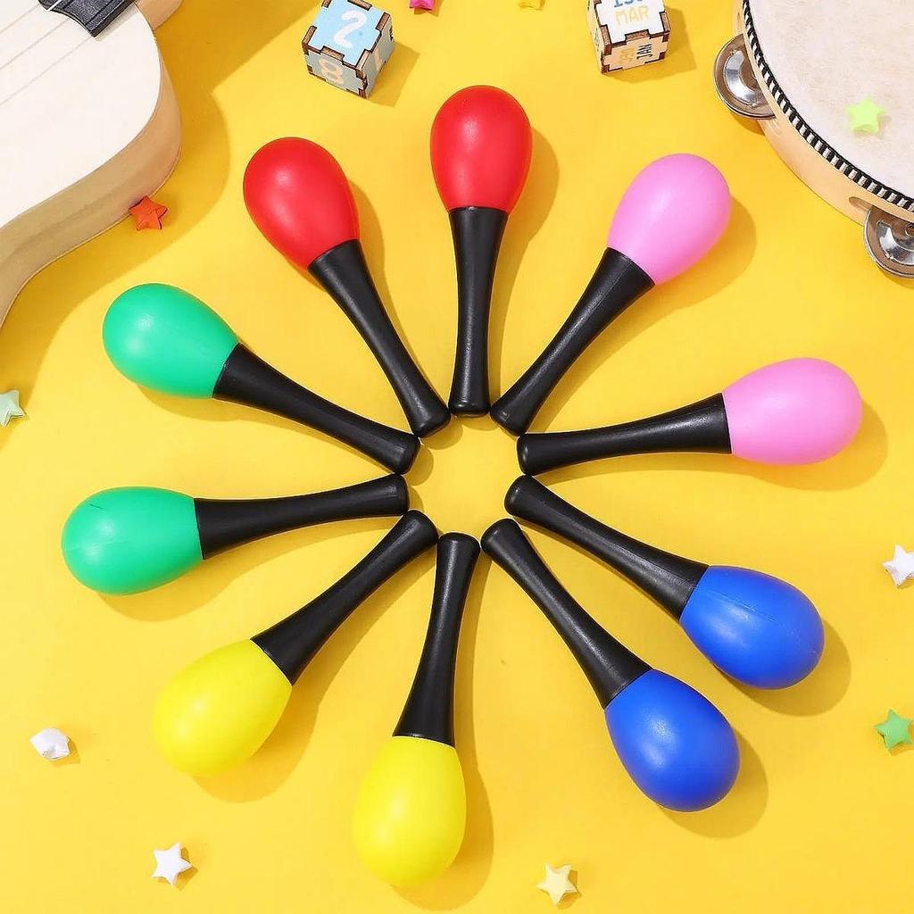 [qwnjto] 10 ชิ้น Maracas Noisemaker เครื่องเพอร์คัชชันเครื่องดนตรีสําหรับเด็กเด็ก KTV