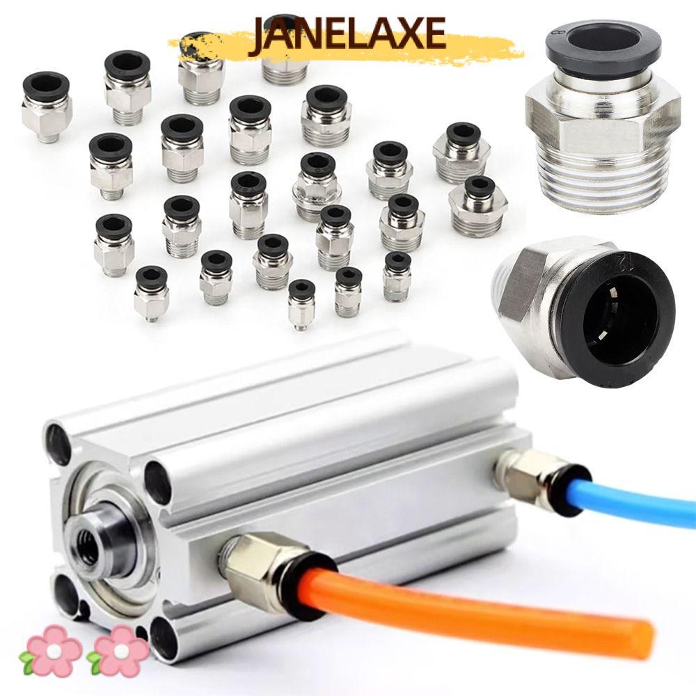 JANELAXE932JN 1 ชิ้น Air Connector, 1/8" 1/4 "3/8" 1/2 "ชายท่อ Fitting PC อุปกรณ์นิวเมติก, ทนทานตรงส