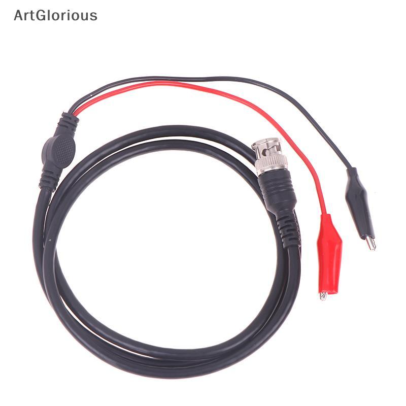 Art Oscilloscope Test Probe สาย BNC ปลั๊กชาย Q9 ถึง Dual คลิป 1 M Oscilloscope ทดสอบสาย Oscilloscope