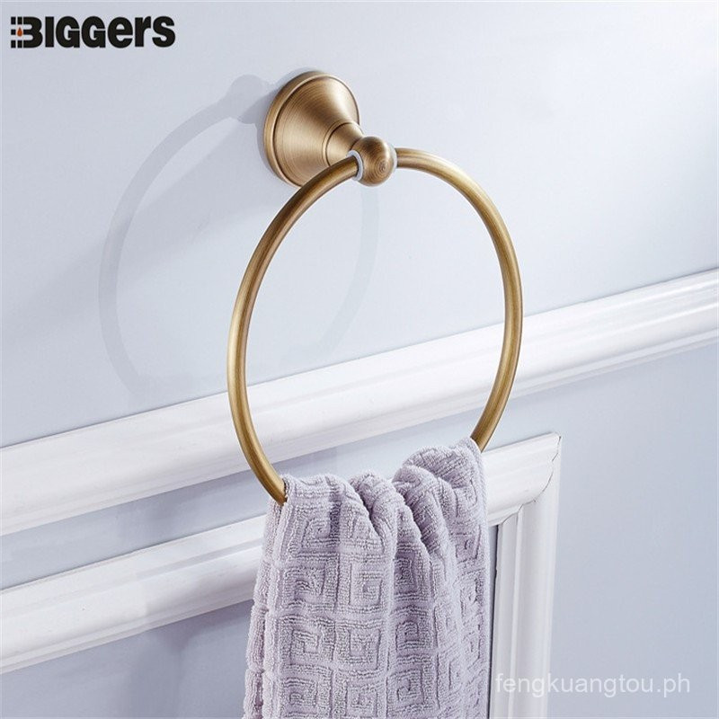 BIGGERS ทองเหลืองโบราณ Bronze อุปกรณ์ห้องน้ําผ้าเช็ดตัวผู้ถือแหวน T34Z F04T