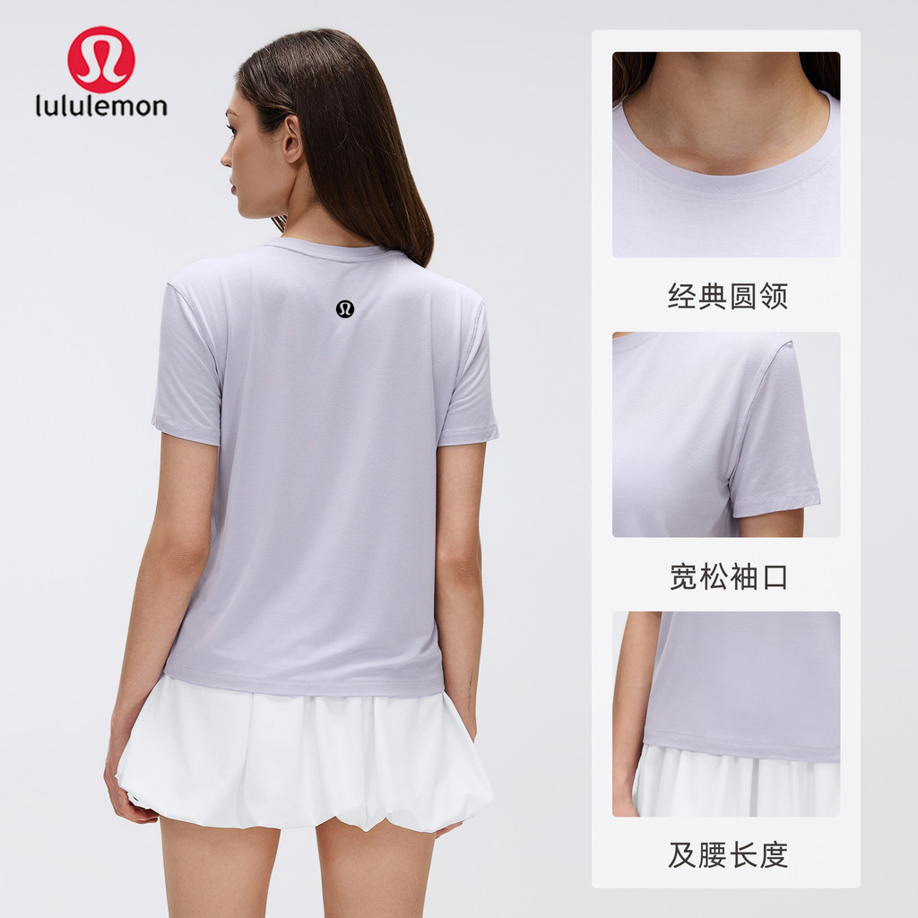 Lemon Pilates โยคะแขนสั้นผู้หญิงฤดูร้อนสบายๆรอบคอกีฬาเสื้อยืด Top Quick-Drying วิ่งชุดออกกําลังกาย