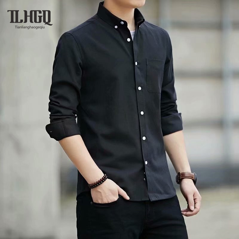 TLHGQ เสื้อเชิ้ตผู้ชายทรงหลวมwear-anywhere มีหลายสีให้เลือก