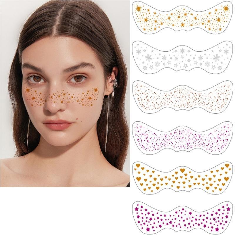 Top Glitter Face Speckles แต่งหน้าชั่วคราว Tattooed Glitter Face Freckle Patch