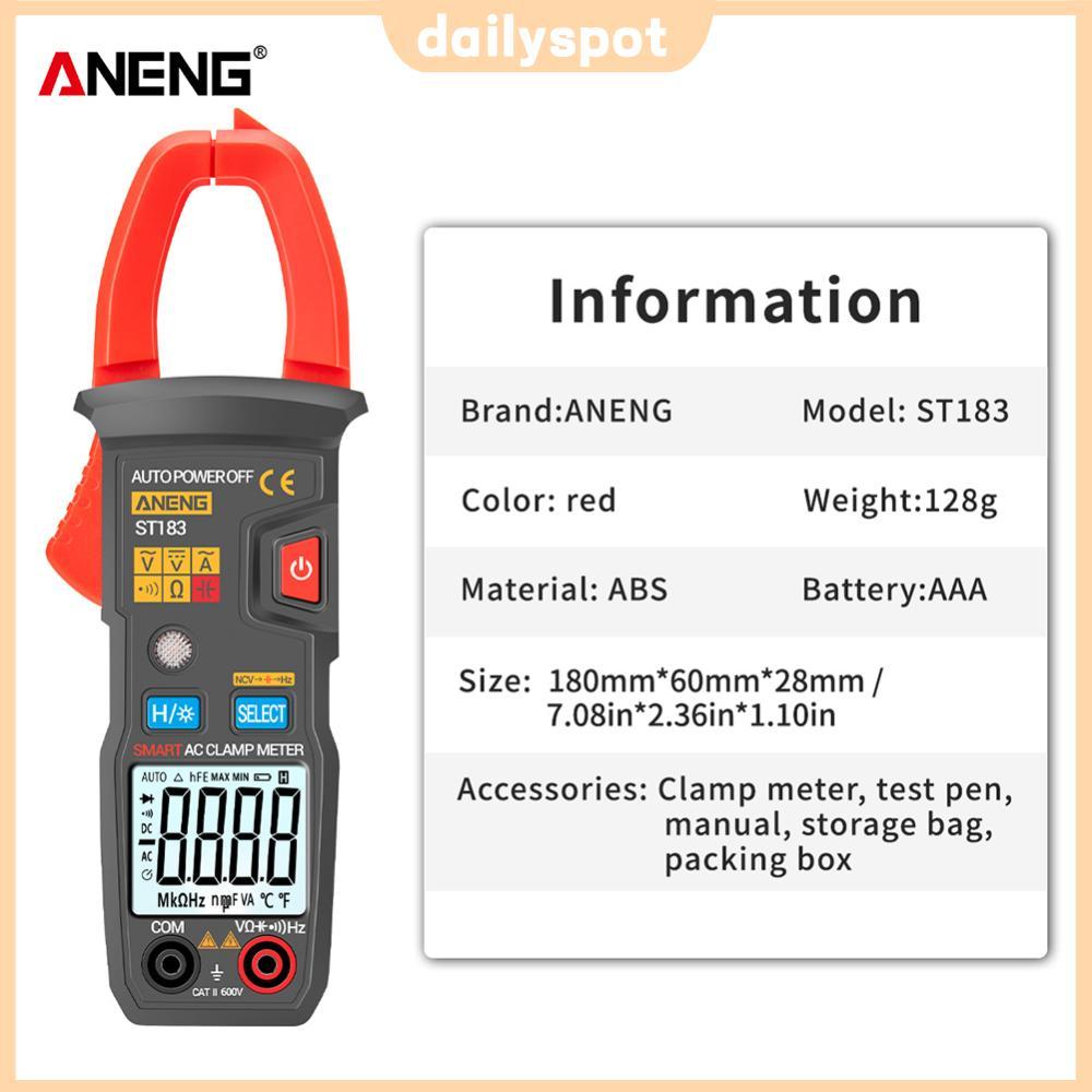 ⚡24ชม.⚡ ANENG ST183 True RMS 6000 นับ LCD มัลติมิเตอร์แบบดิจิตอลช่วงอัตโนมัติ