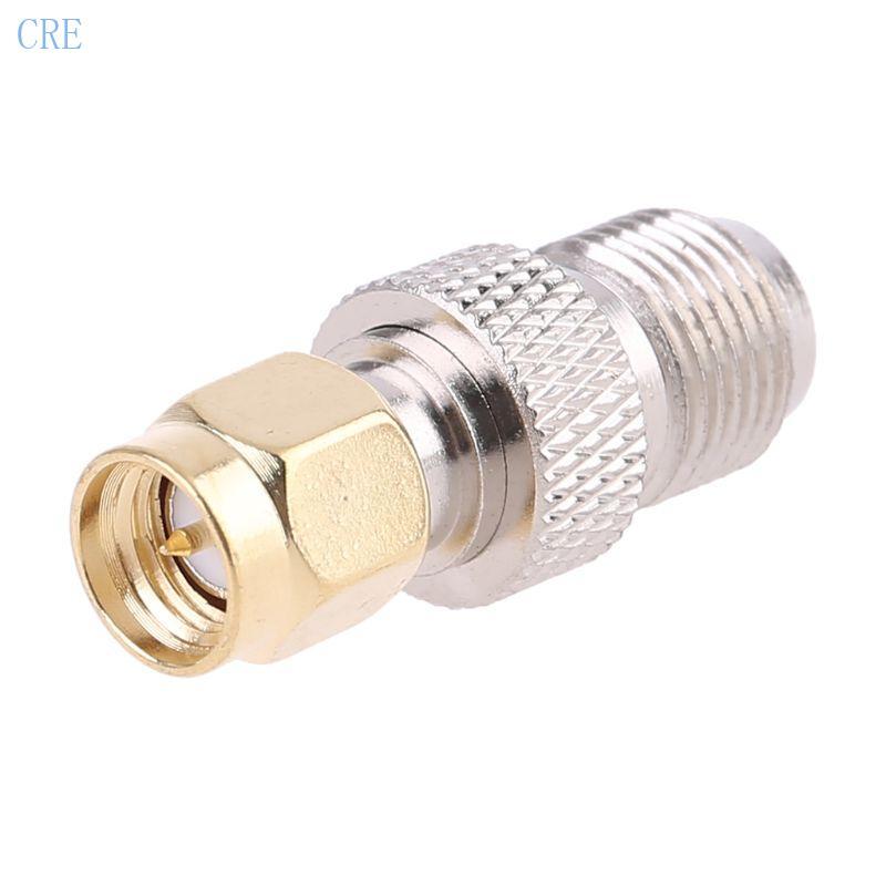 CRE SMA Female เป็น Type F Female Plug Straight RF Coaxial Adapter Connector Converter
