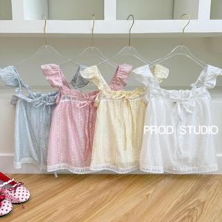 KN.Clothes เสื้อสายเดี่ยวระบาย สายยางยืด จั้มหน้าอก โบว์หน้า…