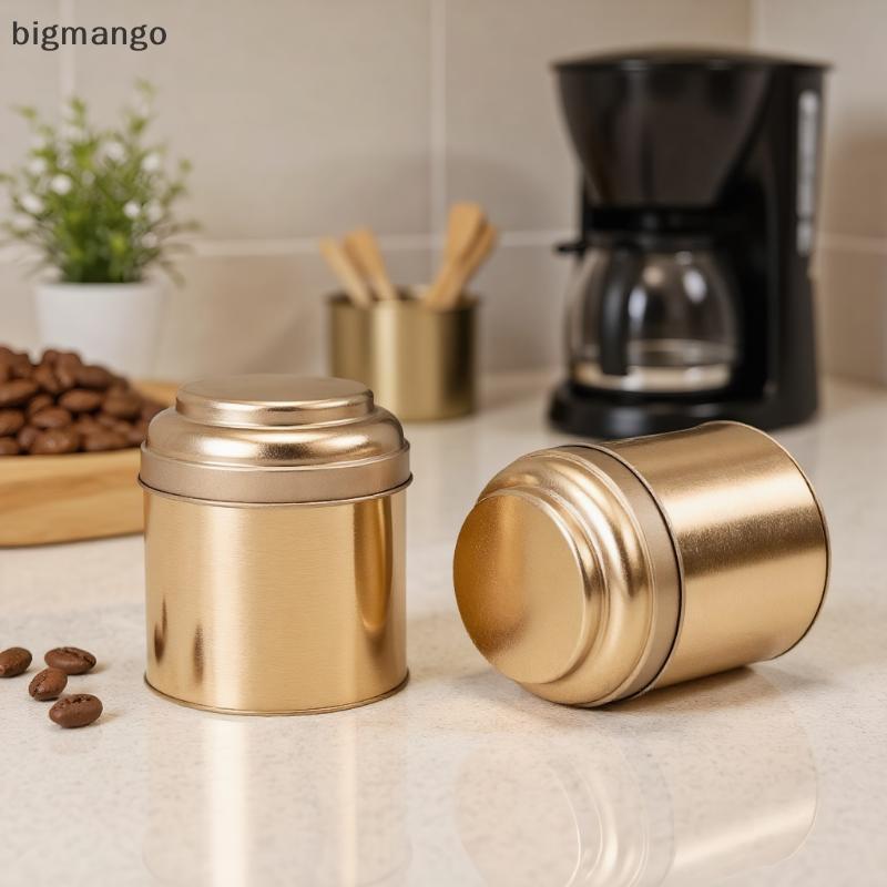 [bigmango] 50g กระป๋องชาขนาดเล็กพร้อมฝาปิดคู่สุญญากาศ, กระป๋องดีบุกขนาดเล็กและกระป๋องครัวกลมขนาดเล็กสําหรับชาสต็อกใหม่