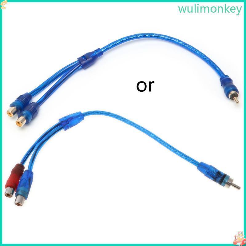 WU รถ MP3 o RCA 1 ชาย 2 หญิง Y Splitter Cable อะแดปเตอร์สายไฟ
