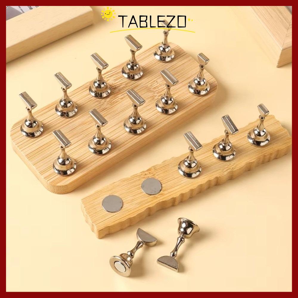 CODTABLEZO แท่นฝึกซ้อมเล็บแบบแม่เหล็ก, ที่วางฝึกแบบปรับได้ ที่ใส่เล็บ, แท่นโชว์เล็บปลอม