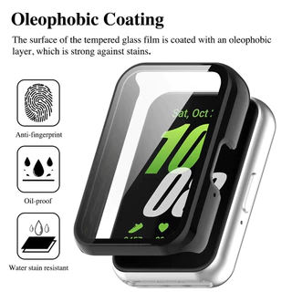 กระจกนิรภัย PC กรณีนาฬิกา for Samsung Galaxy Fit 3 ทุกรอบป้องกันหน้าจอฝาครอบป้องกัน กันชนเชลล์ฟิล์ม อุปกรณ์เสริม