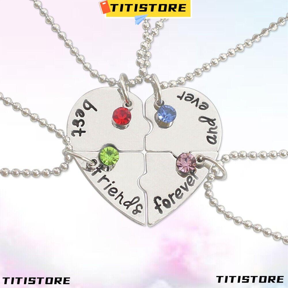 TITISTORE 4 Bff สร้อยคอแฟชั่น Love สร้อยคอเพื่อนที่ดีที่สุด