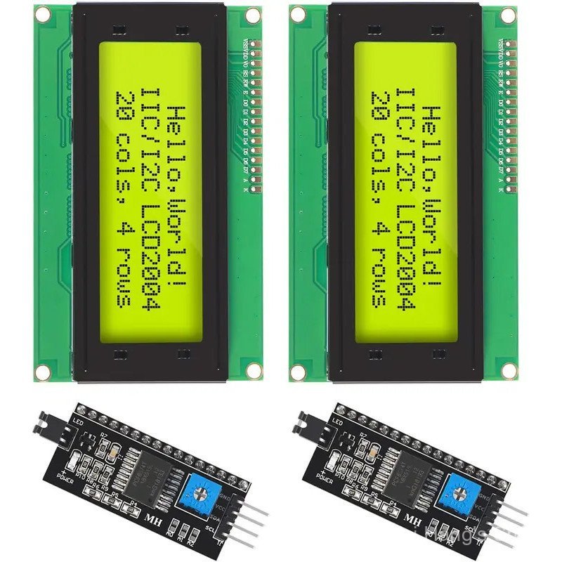 2 ชิ้น I2C IWI Serial LCD 2004 20x4 โมดูลแสงสีฟ้าพร้อมสายเชื่อมต่อ I2C เข้ากันได้กับ Raspberry Pi