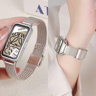 สายรัดข้อมือแม่เหล็กแบบพับได้สำหรับ Huawei Band 11 Band 11 Pro อุปกรณ์เสริมสายรัดข้อมือโลหะสแตนเลสแม่เหล็กสำหรับ Huawei Band 8 9 10