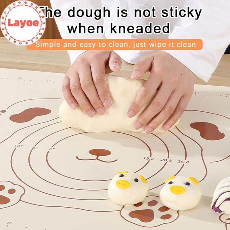 Layoe 1 PC ซิลิโคน Pastry Mat Baking Mat Non-Sti Dough Mats Pastry Mats สําหรับ Rolling Dough พร้อมก