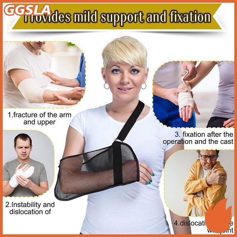 GGSLA ปรับ Breathable Arm Sling Universal สนับสนุนสายคล้องไหล่รั้ง Immobilizizer ข้อมือข้อศอก Forearm สนับสนุนรั้งสายรัดใหม่