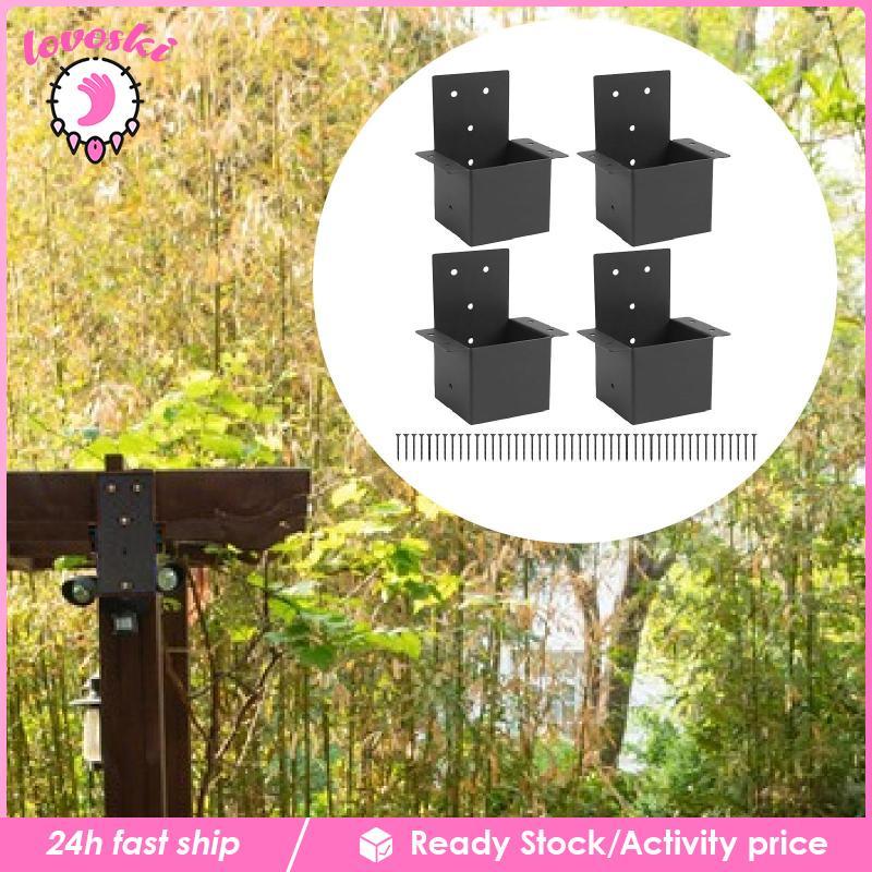 [Lovoski] 4 ชิ้นวงเล็บ Pergola 4 "x4" (จริง 3.6 "x3.6 ") โพสต์ด้านบน Raaster Bracket สําหรับ Cabin D