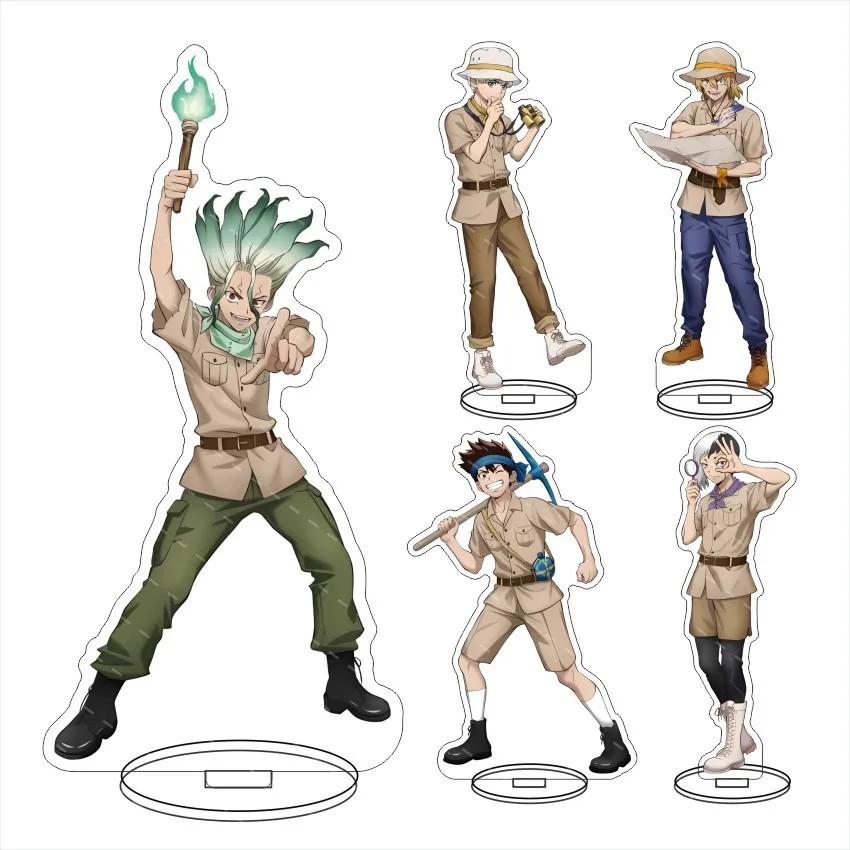 สแตนดี้ อนิเมะ ดร. หิน Mica รุ่นเดสก์ท็อปตกแต่งตัวเลข Ishigami Senku Gen Asagiri Saionji Ukyo ของเล่