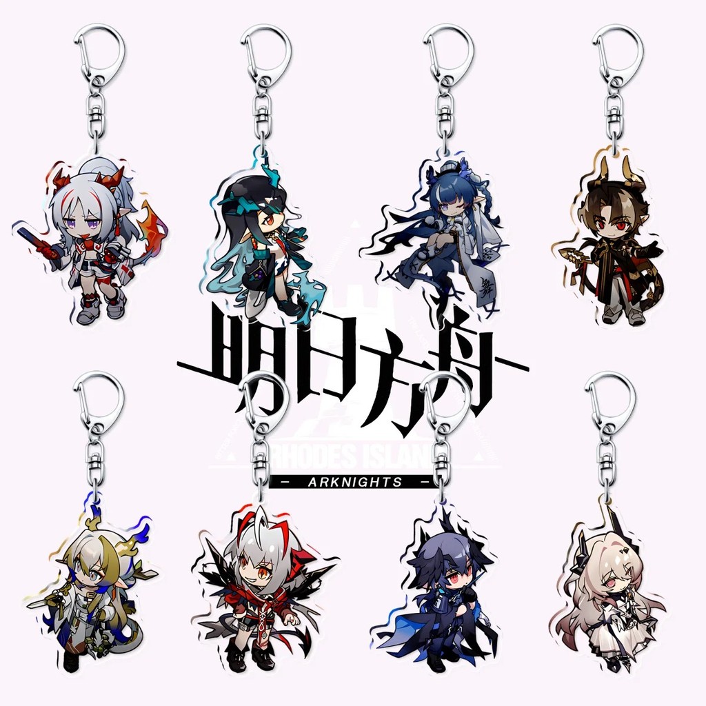 พวงกุญแจเกม Arknights พร้อมตัวอักษร Amiya Skadi Exusii SilverAsh Keltsit micha อะคริลิค chibi สําหรับตกแต่งถุงของขวัญ