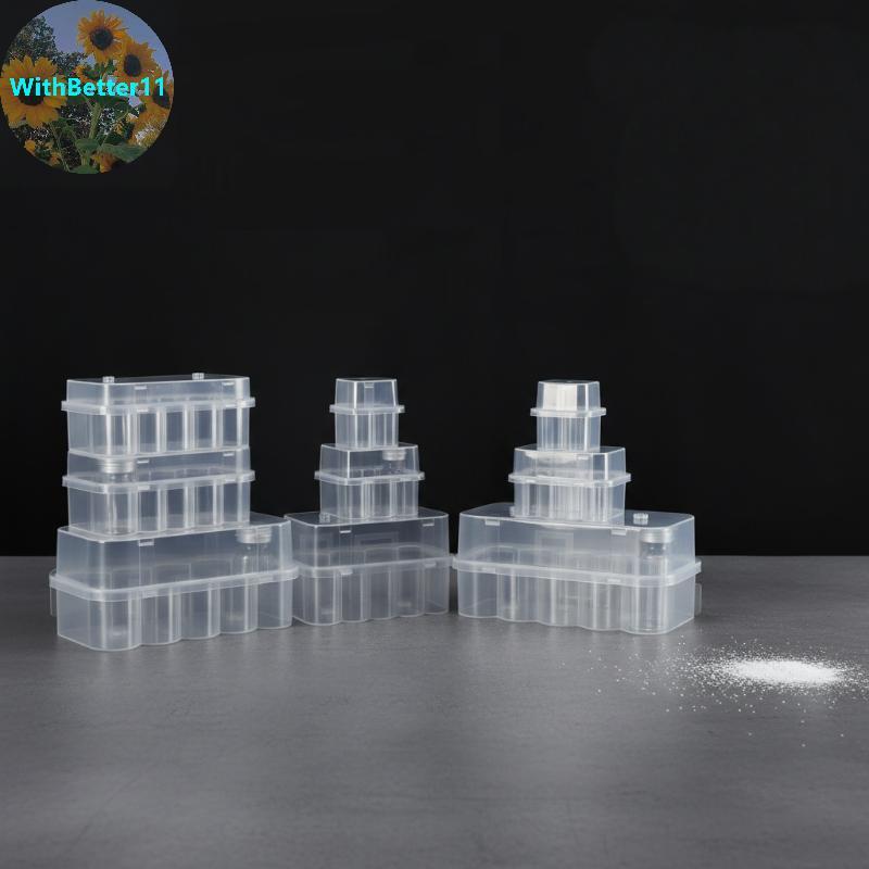 Better 4/10 ชิ้น Staable พลาสติก Microtube กล่องเก็บ 3ML 2/4/6/24-Slot Vial Storage Case Clear ตู้แช