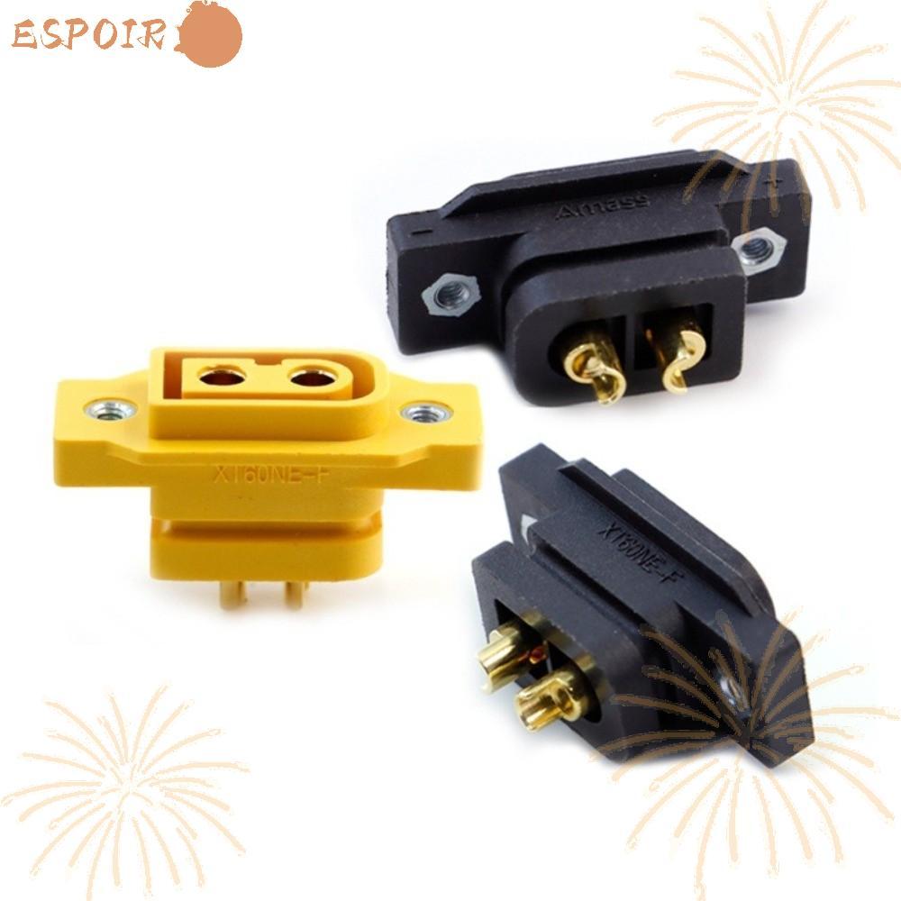 ESPOIR1 5 ชิ้น XT60NE-F ปลั๊ก, DC500V 3.5 มม./4 มม.XT90NE-F Connector, Gold Plated สีดําสีเหลืองแบตเ