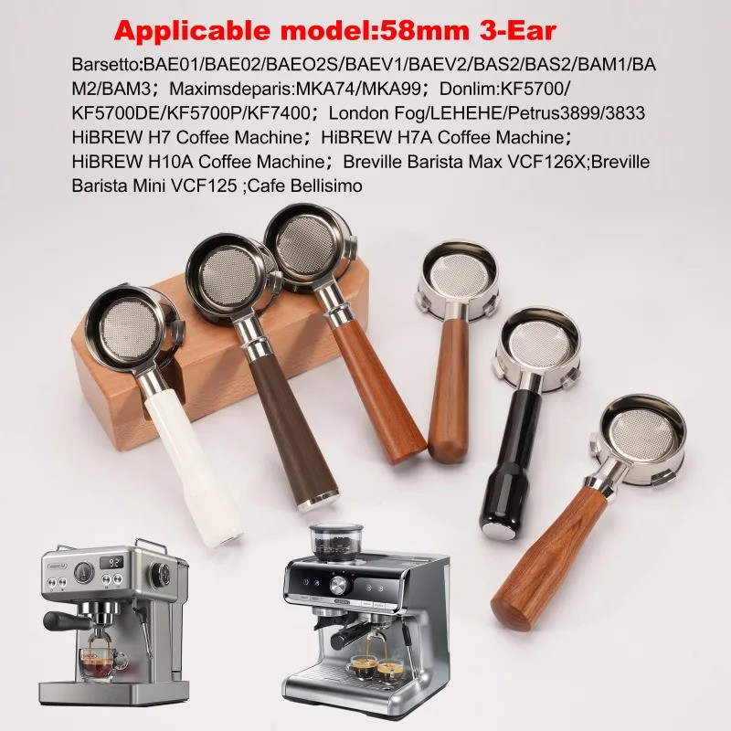 58 มม.3 หู Espresso เครื่อง Bottomless Portafilter สําหรับ Hibrew h7 Hibrew h7a Hibrew h10a เปลี่ยนต