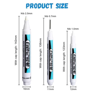 ปากกามาร์กเกอร์ หมึกสีขาว ปากกาเคมี รุ่น หัว 0.7 / 1.0 / 2.5mm แบบกันน้ำ แห้งเร็ว (ราคาต่อด้าม) พร้อมส่ง #ปากกา