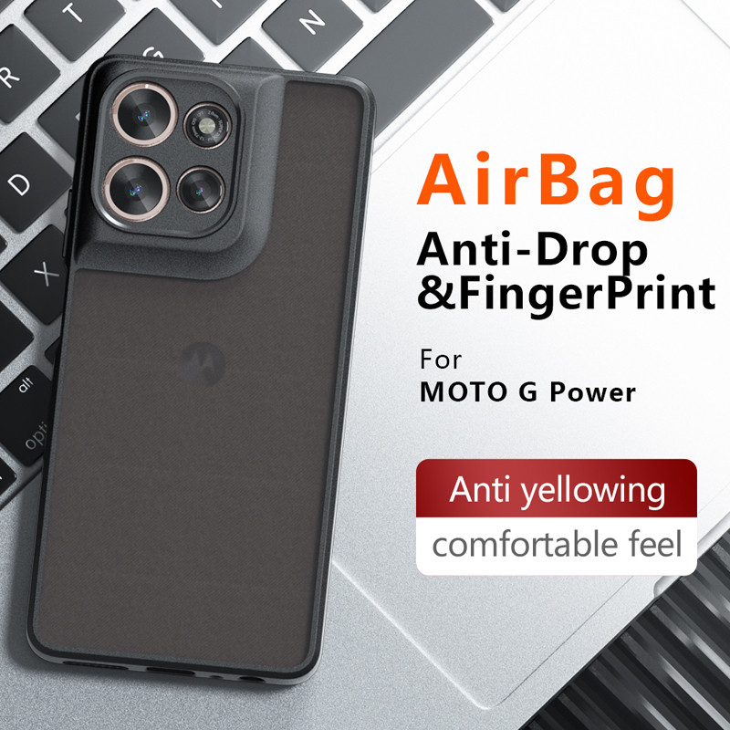 สําหรับ Motorola MOTO G Power 2026 / 2025 กรณี ELVEV Anti-drop ถุงลมนิรภัย Hard PC Matte ผิว-รู้สึกฝาครอบโทรศัพท์