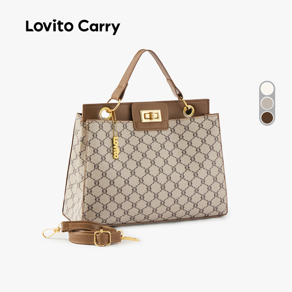 (Lovito Carry) กระเป๋าสะพายไหล่ขนาดเล็กหรูหราสำหรับผู้หญิง สายตายาว LR27A156