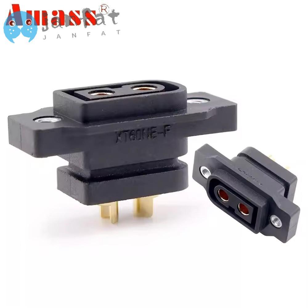 JANFAT 5 ชิ้น XT60NE-F ปลั๊ก, DC500V 3.5 มม./4 มม.XT90NE-F Connector, สีดําสีเหลือง Gold Plated แบตเ