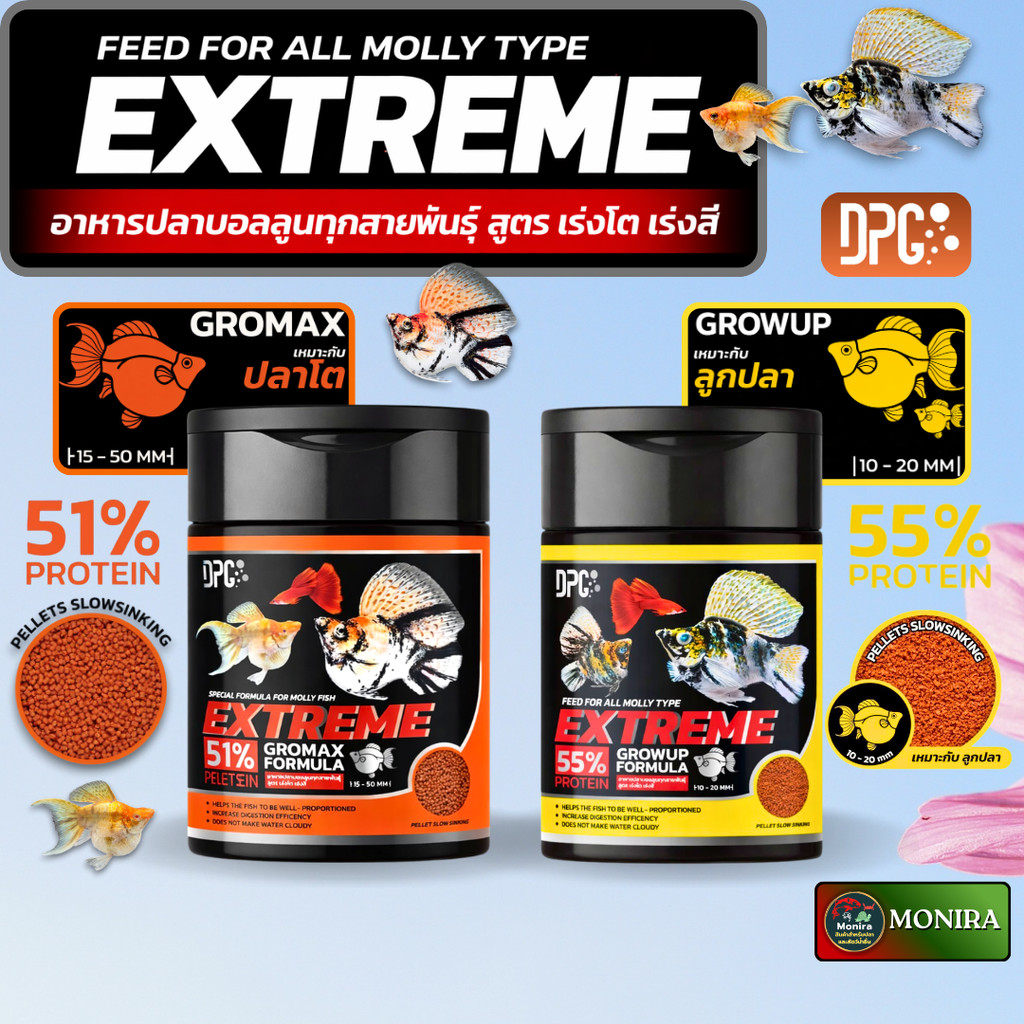 DPG Extream อาหารปลาบอลลูนทุกสายพันธุ์ สูตร เร่งโต เร่งสี