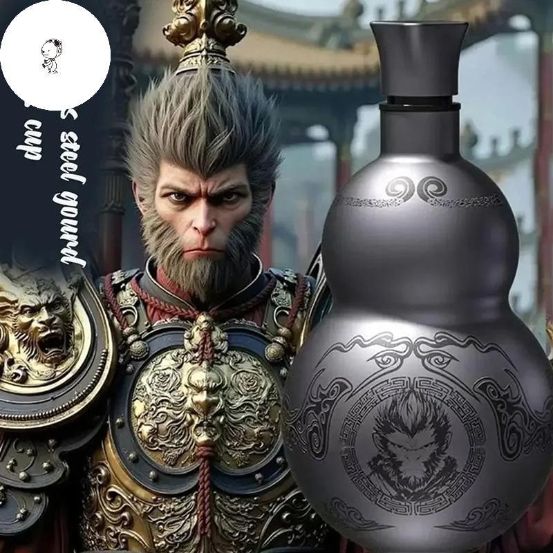 MOE Wukong Theme Gourd สไตล์ 500ml ขวดน้ําฉนวนกันความร้อนถ้วยเกม Hobby คอสเพลย์แบบพกพากลางแจ้งกีฬาขว