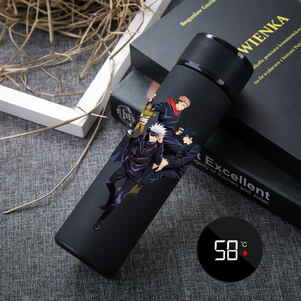 อะนิเมะ Jujutsu Kaisen-Gojo Satoru ธีมหกตา 304 สแตนเลสสูญญากาศฉนวนถ้วย-ป้องกันการรั่ว BPA-ฟรีฉนวนกันความร้อนขวดน้ํา-ถ้วยกาแฟ-นักเรียนของขวัญวันเกิดหนุ่ม