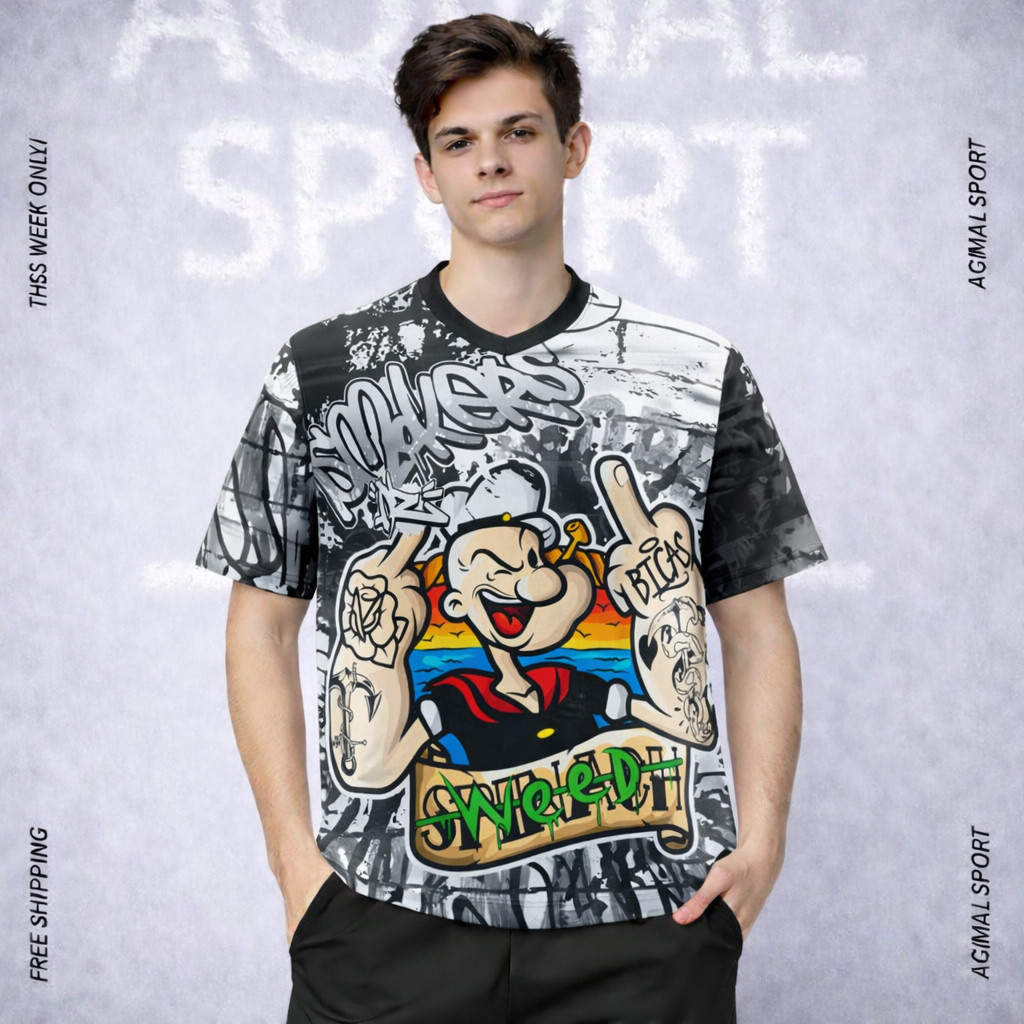 SpongeBob Stoner Stoner, Bugs Bunny, Bart Simpson Rebel Graffiti Streetwear เสื้อยืด Unisex