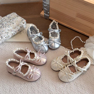 รองเท้าหนังลูกไม้ Bowknot สไตล์ Mary Jane สำหรับเด็กวัยหัดเดิน คลาสสิก_soft sole_สวมใส่ง่ายในโรงเรียนและใช้ในโอกาสต่างๆ