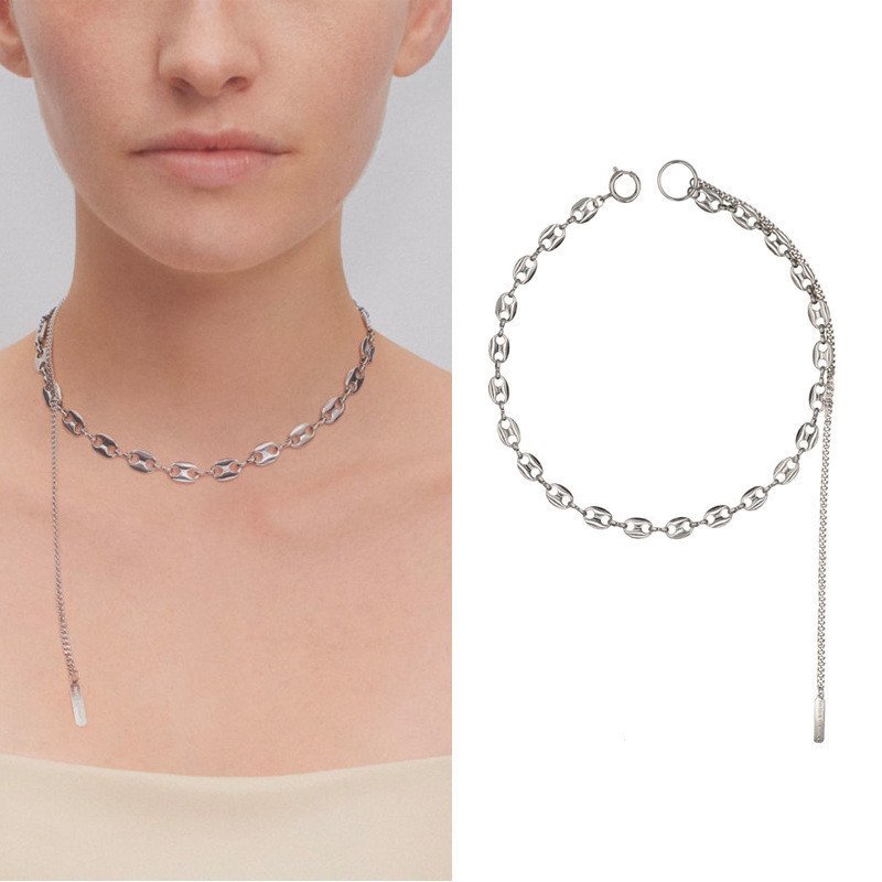 สร้อยคอทรงจ็ุบกระดุมสั้น แบบคูลดีไซน์ สวมใส่สไตล์แฟชัน รหัส 4NVG