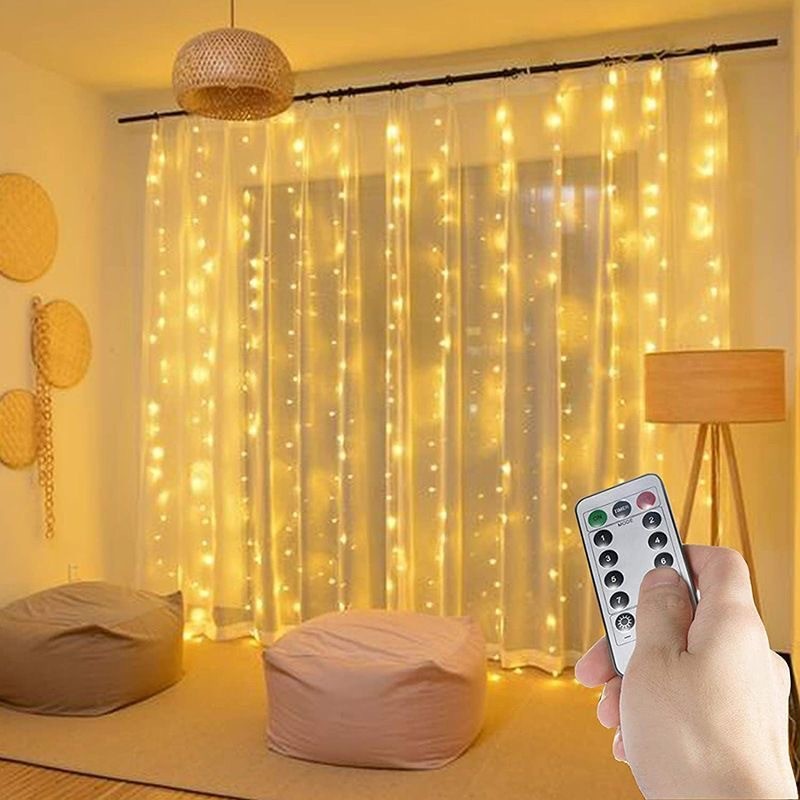 usb Copper wire curtain lights led String lights for Christmas holiday room decoration, colorful lig
