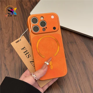 เคสโทรศัพท์หรูหราสําหรับiPhone 17 16 15 14 13 12 11 Pro Max PlusกรณีหรูหราVINTAGE DENIMแม่เหล็กหนังฝาครอบโทรศัพท์กันกระแทกป้องกันกลับเชลล์