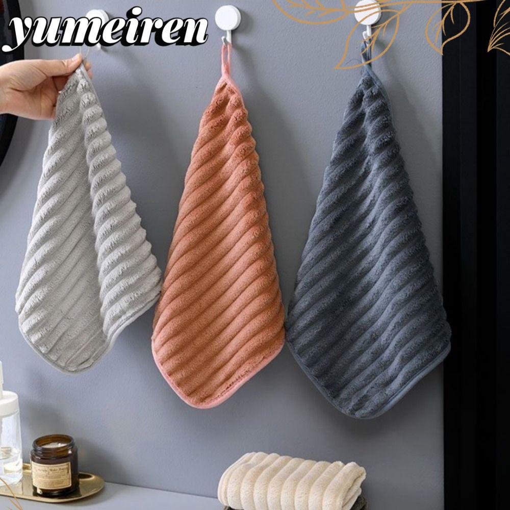 YUMEIREN ชุดผ้าเช็ดมือ 5 ชิ้น, Super Absorbent Quick Drying Wiping Towel Washcloths, 11.8*11.8 นิ้วสิ่งจําเป็นในชีวิตประจําวันนุ่มห้องน้ําแขวนผ้าเช็ดตัวสําหรับใช้ในครัวเรือน