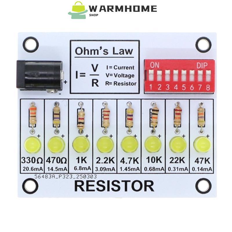 Warm LED Ohms Law Soldering Practice Kit Resistor Learning Board Electronic Teaching Training Solder