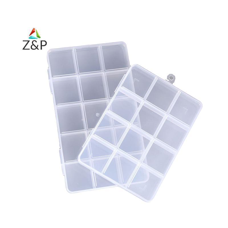 Z & P แบบพกพากล่องเก็บโปร่งใส 12/28/40 กริดพลาสติก Clear Organizer พร้อมฝาปิดกล่องสําหรับเครื่องประด