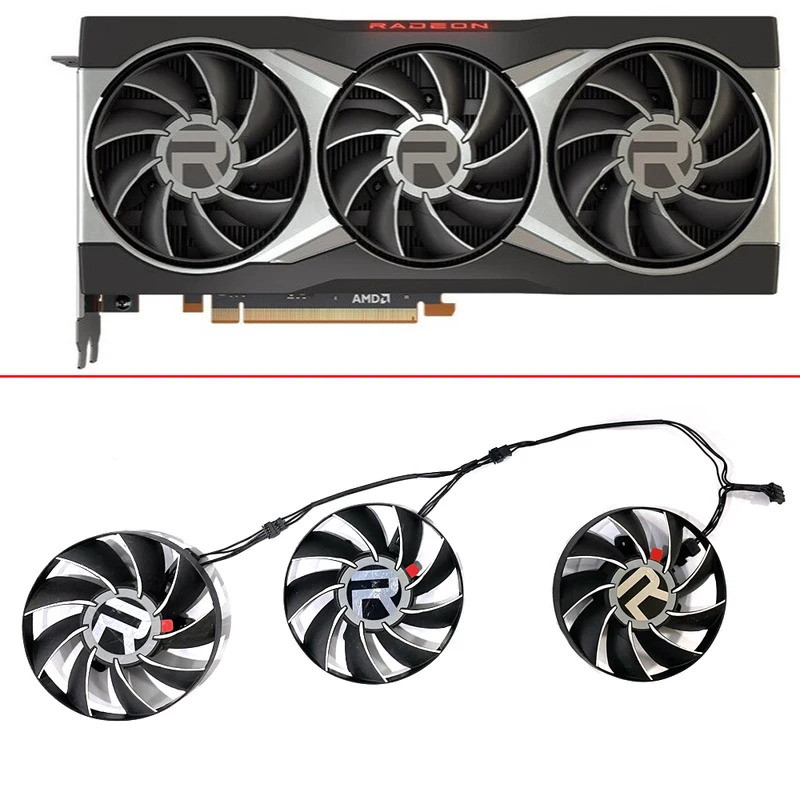 พัดลมระบายความร้อน Double Ball สําหรับ AMD Radeon RX6800 RX6800XT RX6900XT 16G กราฟิกการ์ดพัดลมเปลี่