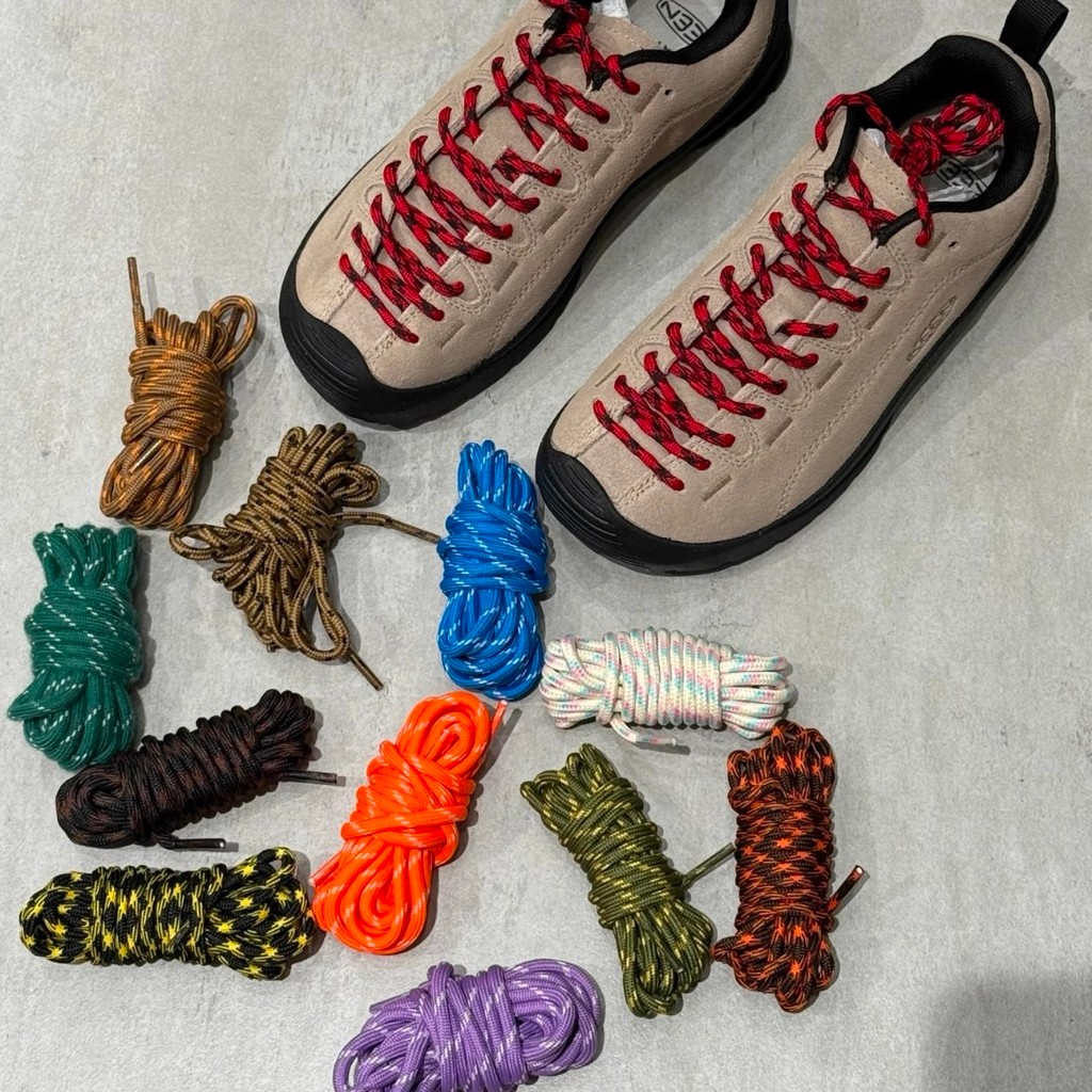 เชือกรองเท้ากลม สายเชือกรองเท้า เหมาะสําหรับ KEEN Jasper Light Brown Jumping Point Shoelaces หลากสี 
