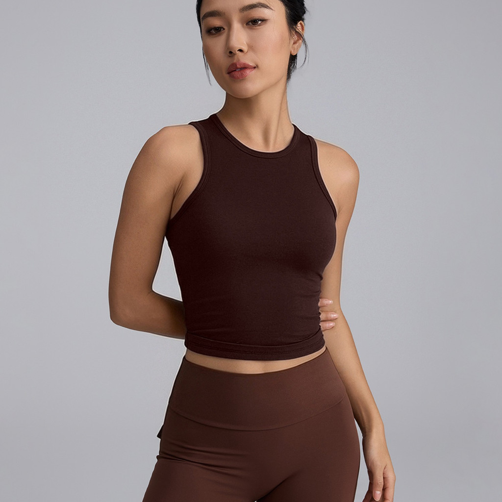 LASYYOGASports Bra Ribbed ฝาครอบหน้าอกด้านข้างกันกระแทกยืดหยุ่น Soft Bra โยคะวิ่ง 2.0