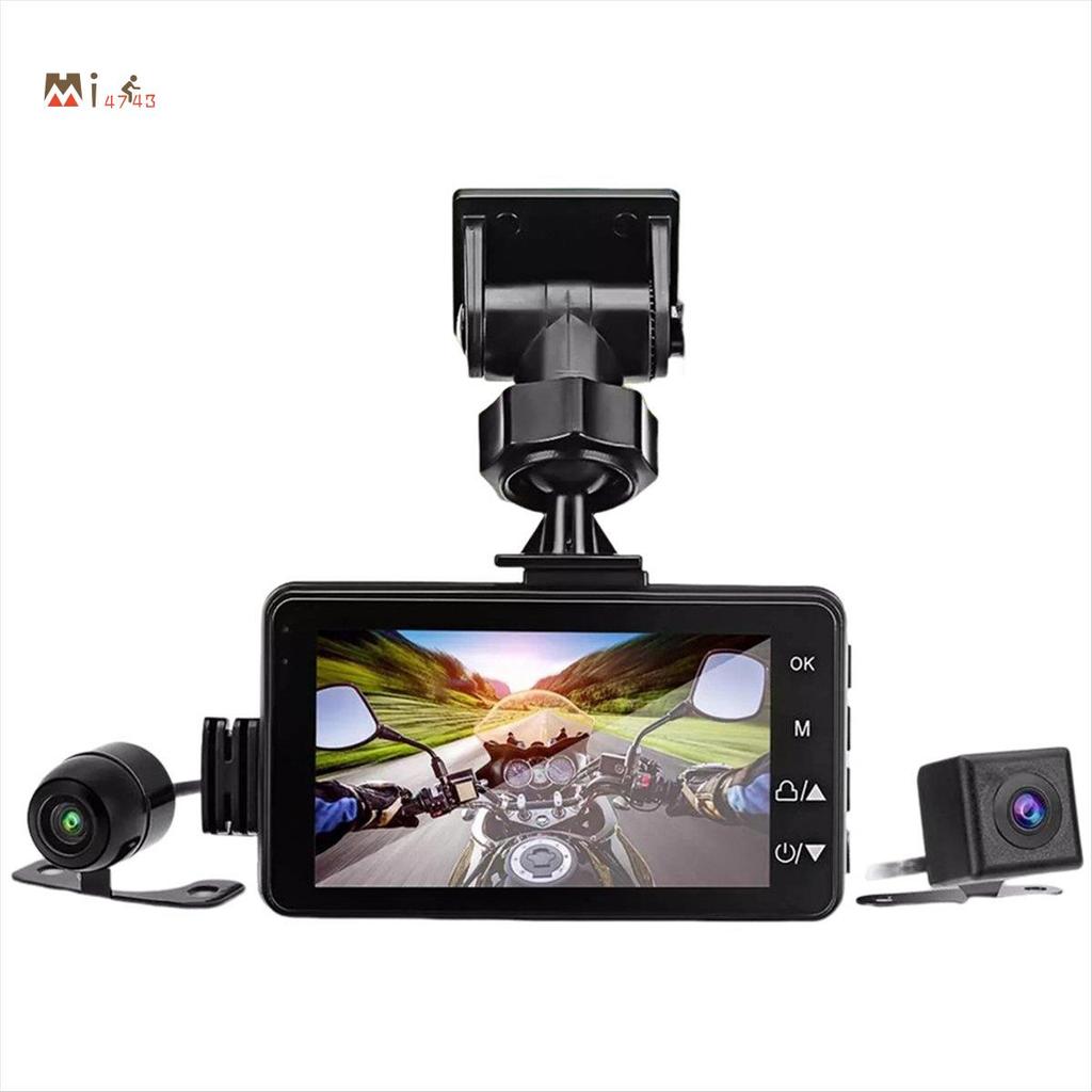 Mi4743Motorcycle DVR Dash กล้องด้านหน้าด้านหลังกล้อง Dual Video Loop Recording กันน้ํามอเตอร์ไซด์ Dr