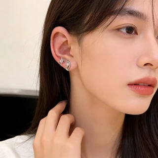 ต่างหูสตั๊ดแบบปีกนางฟ้า 2 ชิ้น งานโลหะผสม