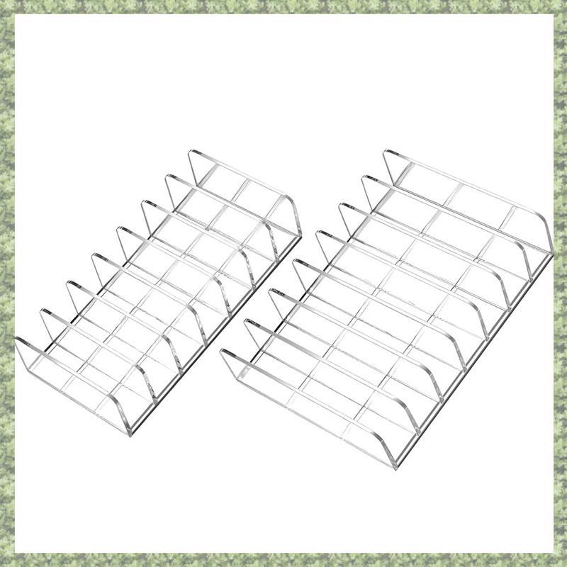 (K T) 2PCS อะคริลิคแต่งหน้าสําหรับ Eyeshadow Palettes, 7-Slot Display Storage ใช้งานร่วมกับ CD และเค