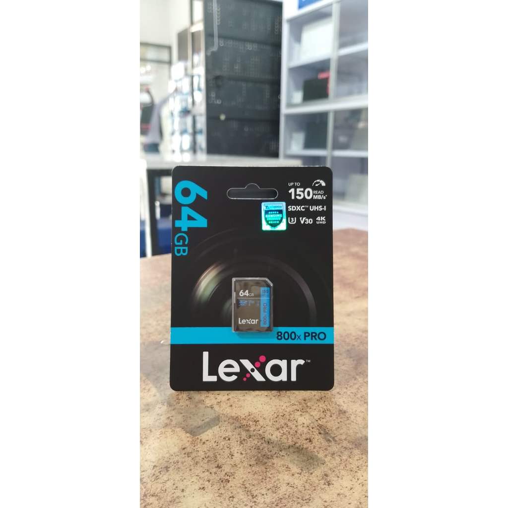 Lexar ประสิทธิภาพสูง 800x PRO 64GB SDXC, C10, UHS-I(U3), V30 สูงถึง 150MB/s อ่าน