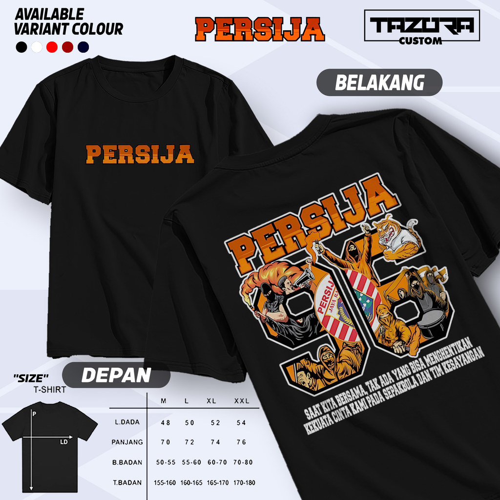 แฟชั่นKaos Persija Jakarta Baju Bola Tebaru - Tshirt Sepak Bola Keren Murah Tazoracustom