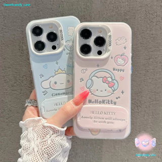 CODที่ไทย เคสสำหรับไอโฟน13 ลายแมวหมา ฟังเพลง เคสแข็งขาตั้งกระจก For IPhone17 16 13 12 11Pro MAX 14 15 XR XS 7/8 Plus SE2
